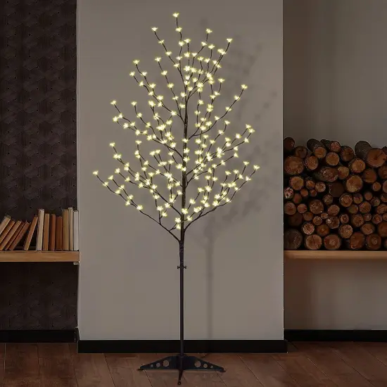 LIGHTSHARE 6.5 feet 208L LED Lighted Cherry Blossom Tree, Warm White, Decorate Home Garden, Spring, Summer, Wedding, Birthday, Christmas Holiday, Party, for Indoor and Outdoor Use {1}