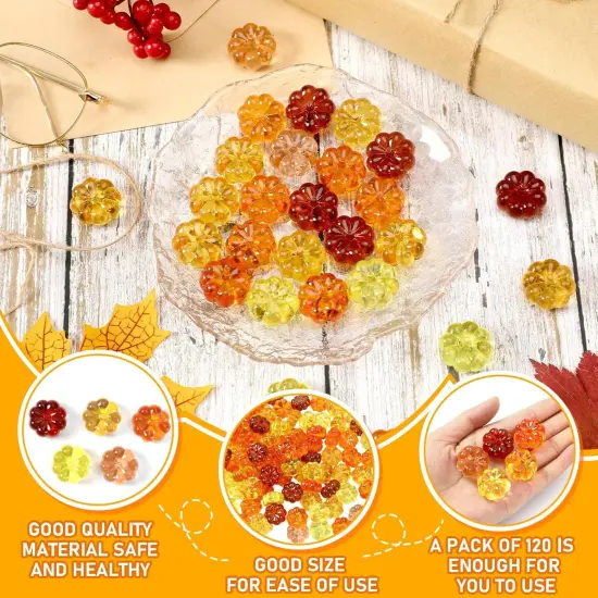 120Pcs Mini Pumpkins Ornaments Pumpkin Vase Filler {3}