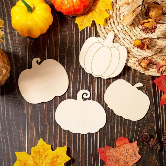 32 Pieces Wooden Pumpkin Cutout {3}
