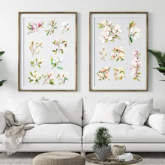 3 Sheet Floral Furniture Transfers 6"x12" Rub on Vintage Flower {3}