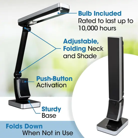 13W Slimline Desk Lamp - Home, Office, Bedroom, or Reading (Black) {2}
