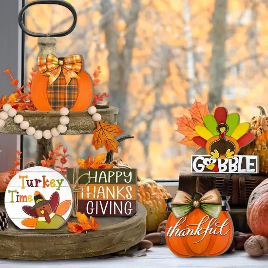 Thanksgiving Tiered Tray Decor {2}