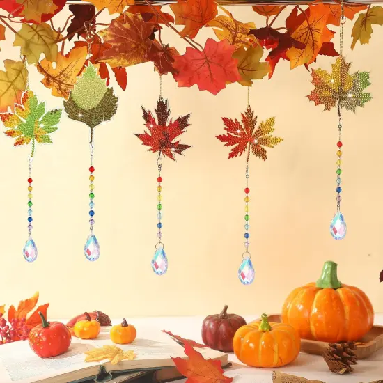 Pcs Diamond Painting Suncatcher Kits(Maple Leaves) {5}