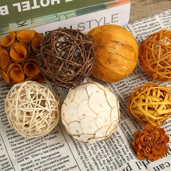 6 pcs Fall Decorative Bowl & Vase Filler Balls For Home Decor {1}