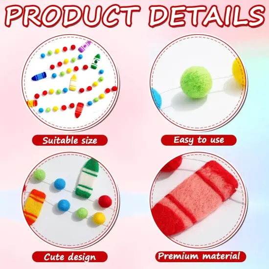 Pre-Strung Crayon Felt Banner Flags {2}