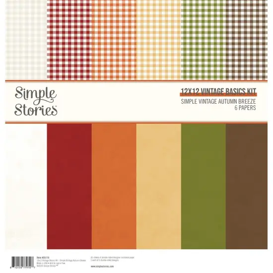 Simple Stories Vintage Basics Kit 12"X12"-Simple Vintage Autumn Breeze {1}