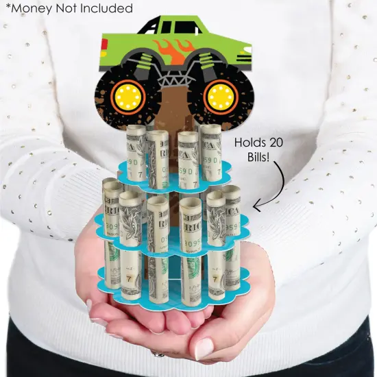 Big Dot of Happiness Smash and Crash - Monster Truck - DIY Boy Birthday Party Money Holder Gift - Cash Cake {3}