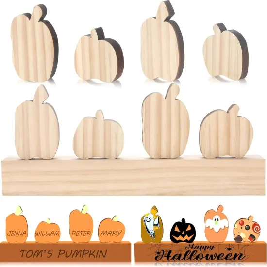 4 Pcs Fall Thanksgiving Wooden Pumpkin Cutouts {1}