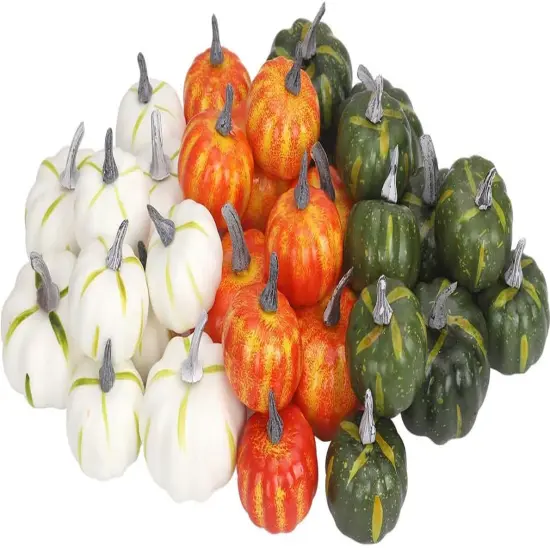 Mini Decorative Pumpkins Assorted Sizes 30pcs {1}