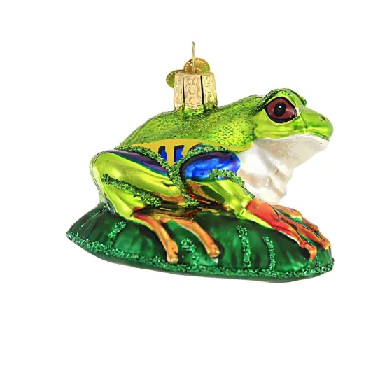 Old World Christmas 2.25 In Red-Eyed Tree Frog Tree Ornament , Superpower Of Nature Green {2}