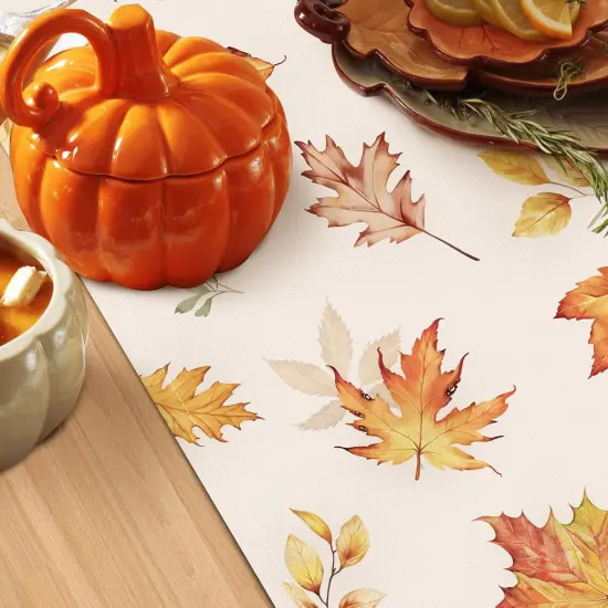 Fall Maple Leaves Table Runner {5}