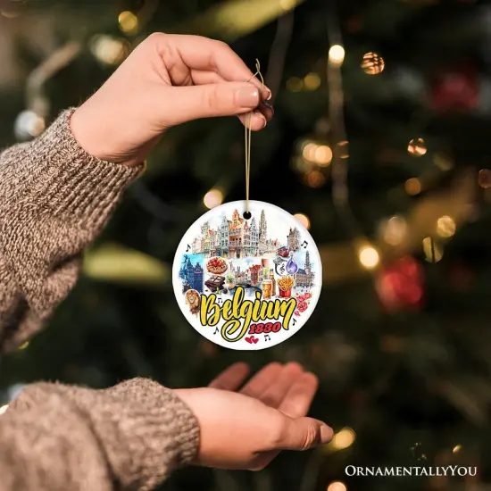 Charming Belgium Christmas Ornament, Iconic Landmarks and Cultural Heritage Gift for Travel Lovers {7}