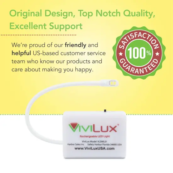 ViviLux LED Craft & Sewing Light, 1200 Lumens, Cordless, Adjustable & Rechargeable Task Light for Crafts and Hobbies, Mounts with Hook and Loop Tape {5}