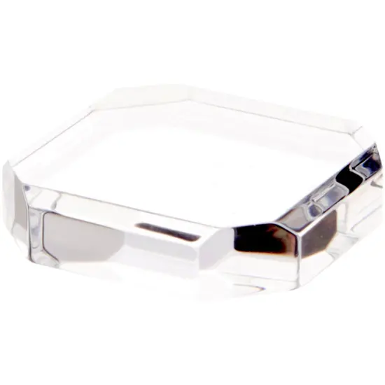 Plymor Clear Acrylic Beveled Corner-Cut Display Base, 3" W x 3" D x 0.75" H {1}