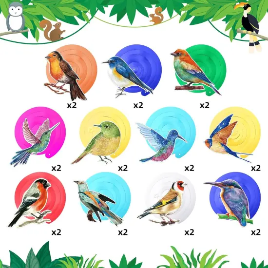 30 Pcs Bird Birthday Party Decorations Hawaiian Bird Hanging Swirl Foil Ceiling Decoration Tropical Rainforest Animal Decor for Summer Hawaiia Beach Luau Tiki Home Classroom Supplies {2}