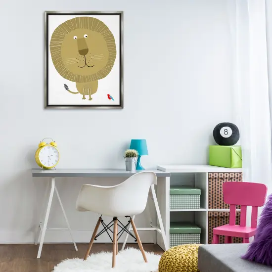 Stupell Industries Friendly Lion & Bird Floating Frame Design by Carla Daly {2}