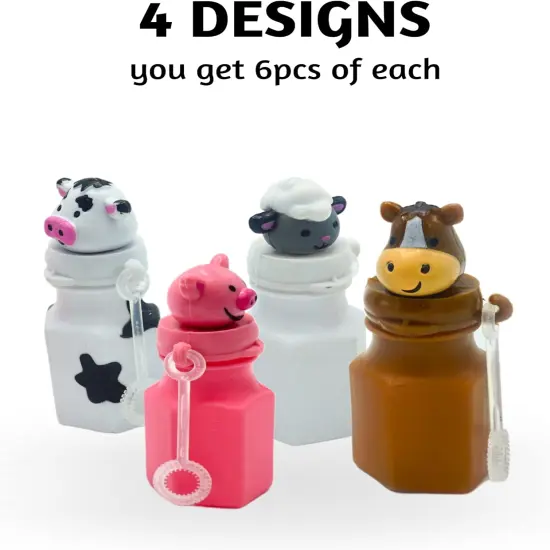 4E's Novelty 12 Pack Farm Animal Bubbles Party Favors - Barnyard Farm Animal Bubbles, Farm Party Favors {3}