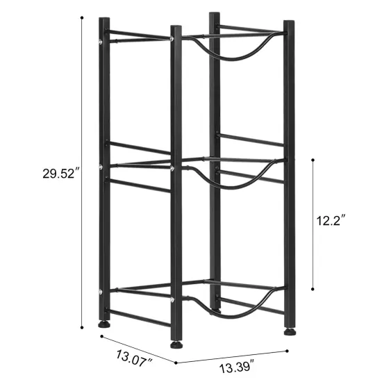 3-Tier Water Jug Rack, 5 Gallon Detachable Water Bottle Holder for Kitchen, Office, Home, Black {3}