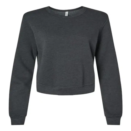 BELLA + CANVAS&reg; Women's Sponge Fleece Classic Crewneck Sweatshirt Dark Grey Heather {1}