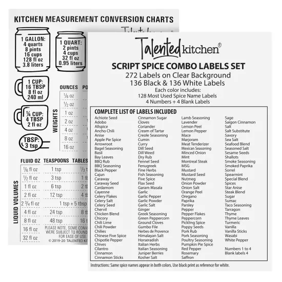Talented Kitchen Spice Drawer Organizer with Jars and Labels with 18 Empty 4-oz Spice Bottles (5.9 x 15 In) Clear {4}
