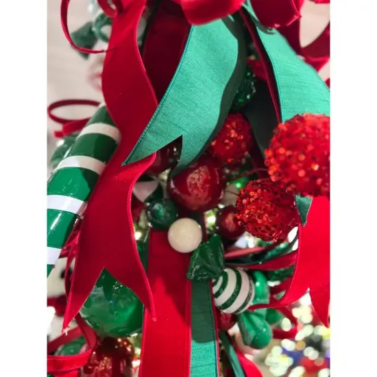 4" Plush Red Velvet Ribbon (10 Yards) {2}