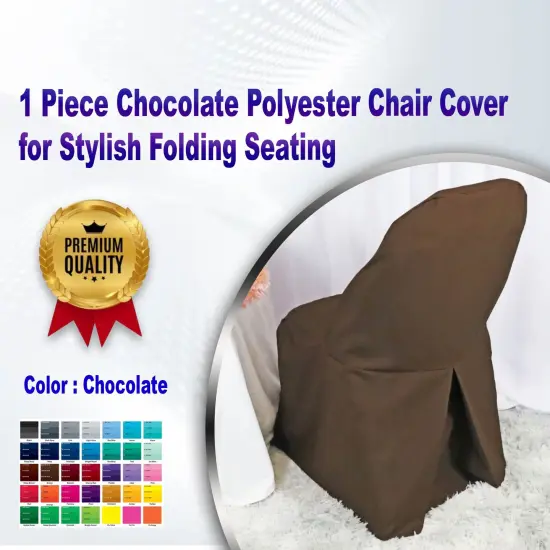 1 Piece Chocolate Polyester Chair Cover for Stylish Folding Seating {1}