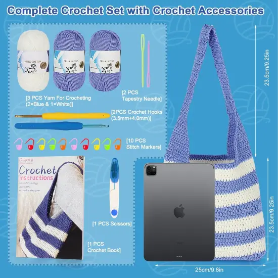 Crochet Shoulder Bag Kit - All In 1 Crochet Bag {3}