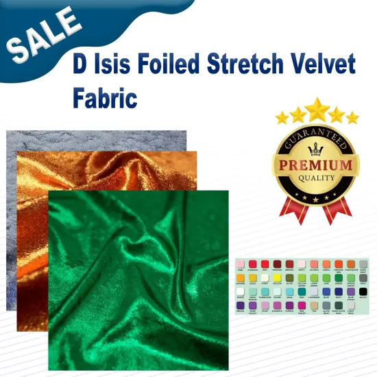 1 Yard Foiled Stretch Velvet Fabric with All Over Foil for Costumes 36" x 60" Length by Width Black/Purple {2}