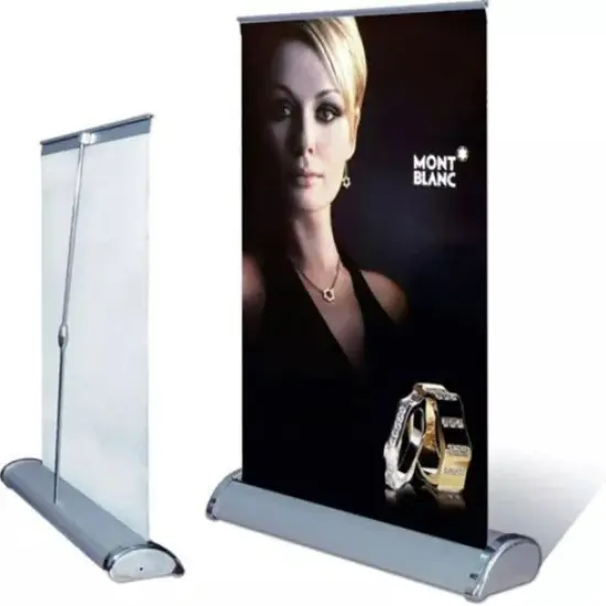 Desktop Mini Retractable Roll Up Banner Stand 8.5"x11" / A4 Table Top {4}