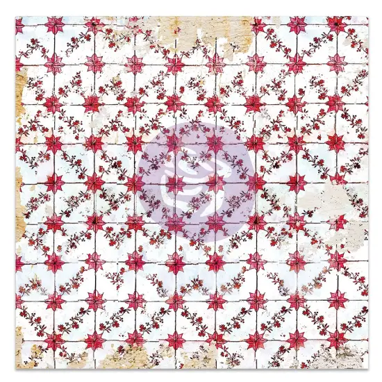 Magnolia Rouge Collection 12x12 Sheet - A Little Damask - 10 sheet 12"x12", w foil details {3}