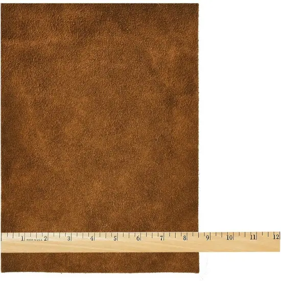 Natural Leather Suede Leather, 2-4 oz (.8-1.6mm) Medium Brown 8.5"x11" Pre Cut Cowhide Full Grain Leather {1}
