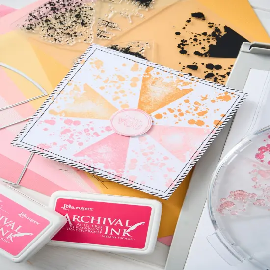 Sizzix A5 Clear Stamps W/Framelits Dies By 49 And Market-Build-A-Burst Painterly {5}