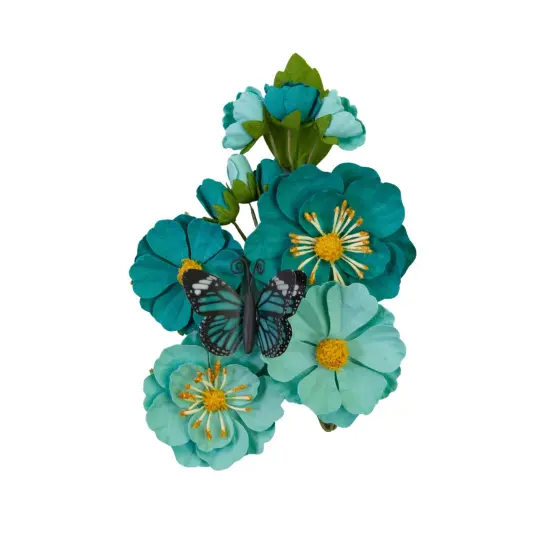 Majestic Collection Flowers - Teal Beauty - 12 Pcs, 0.5"-2.5" {1}