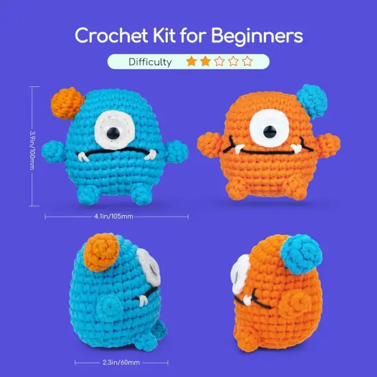 Amigurumi Crochet Animal Kit with Extra Yarn - Blinksters {4}