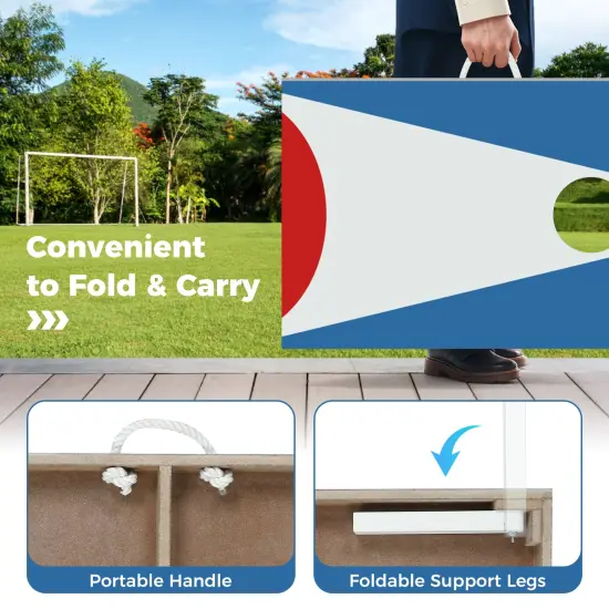 Portable Cornhole Board Set with Foldable Legs and Carry Handle {5}