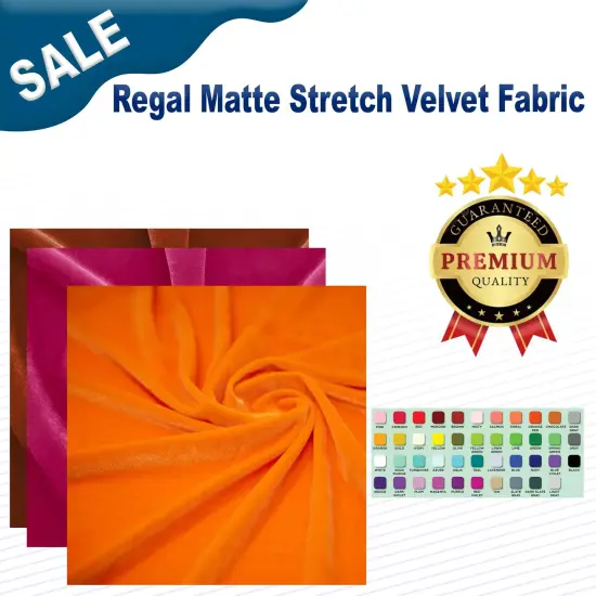 Regal Matte Stretch Velvet Fabric 58&rdquo; Wide Polyester Spandex 4-Way Stretch for Costumes & Fashion Beige {2}