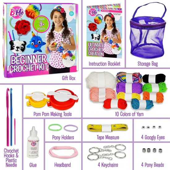 DIY All in One Crochet Knitting Kit - Multi Color {5}