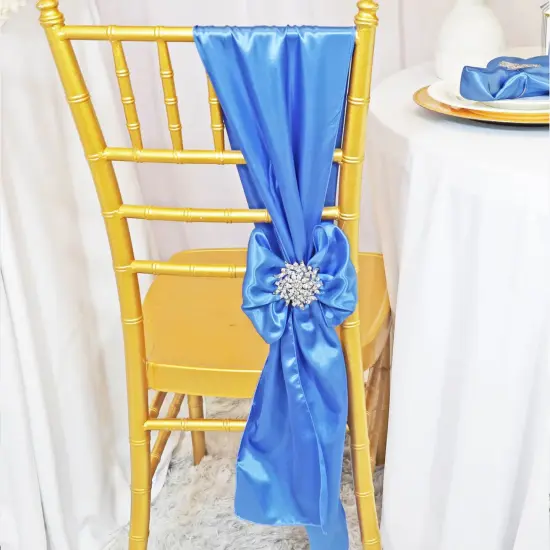 10 Pieces Periwinkle or Cornflower Satin Fabric Chair Decorations, 8"x108" Stylish Bands {2}