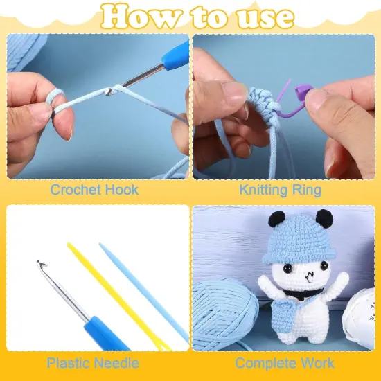 8x50g Beginner Crochet Yarn Kit (Bright Mix) {5}