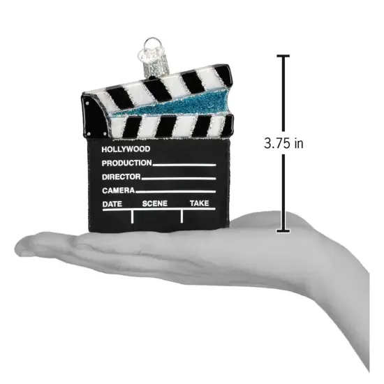 Old World Christmas 3.5 Inch Director's Board Tree Ornament , Broadway Show Play Act Black {2}