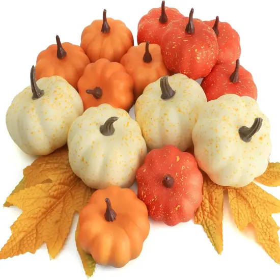 16PCS Realistic Mini Pumpkin Decor {1}