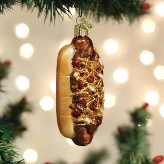 Old World Christmas 4.0 Inch Chili Cheese Dog Christmas Tree Ornament , Ornament Coney Brown {3}