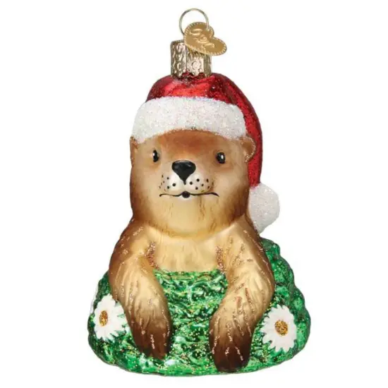Old World Christmas 4.0 Inch Santa Groundhog Tree Ornament , Shadow Winter Spring Ornament Multicolored {1}