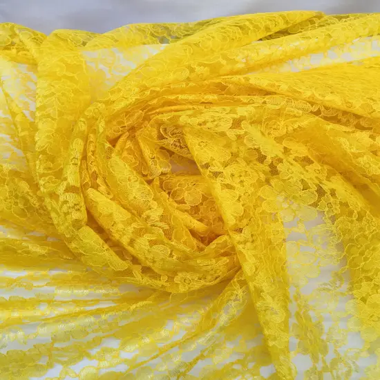 1 Yard Yellow Rachelle Lace Fabric For Table Runners Curtains Overlays Crafts Decor 58&Prime;-60&Prime; Wide {2}
