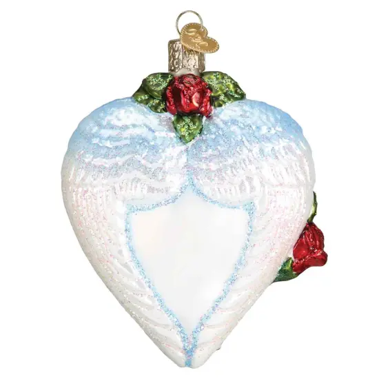 Old World Christmas 4.25 In In Loving Memory Tree Ornament , Ornament Roses Dove Wings White {2}
