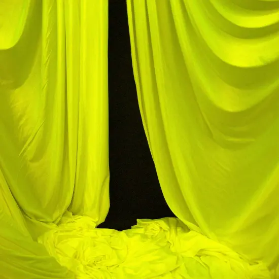 1 Yard Neon Yellow Tricot Fabric Low Stretch Polyester For Aerial Use Backdrops Crafts 108&Prime;-120&Prime; width {1}