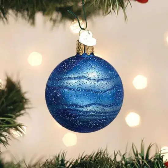 Old World Christmas 2.5 Inch Planet Neptune Christmas Tree Ornament , Deep Blue Color {3}