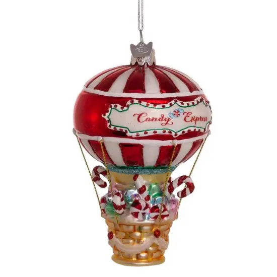 Noble Gems 5.25 In Candy Hot Air Balloon Tree Ornament , Candies Sweets White {1}