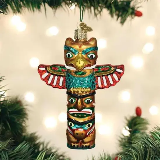 Old World Christmas 4.25 In Totem Pole Christmas Tree Ornament , Native Americans Multicolored {3}