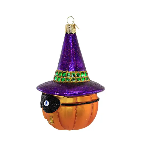 Old World Christmas 4.75 In Masked Witch Jack-O-Lantern Halloween Tree Ornament , Ornament Halloween Purple {3}